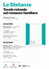 Research paper thumbnail of Le Distanze. Tavole rotonde sul romanzo familiare, Università di Verona, 2 dicembre 2021