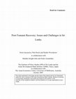 Research paper thumbnail of Post-tsunami recovery: issues and challenges in Sri Lanka