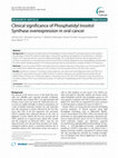 Research paper thumbnail of Clinical significance of Phosphatidyl Inositol Synthase overexpression in oral cancer