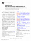 Research paper thumbnail of Making and Curing Concrete Test Specimens in the Field 1