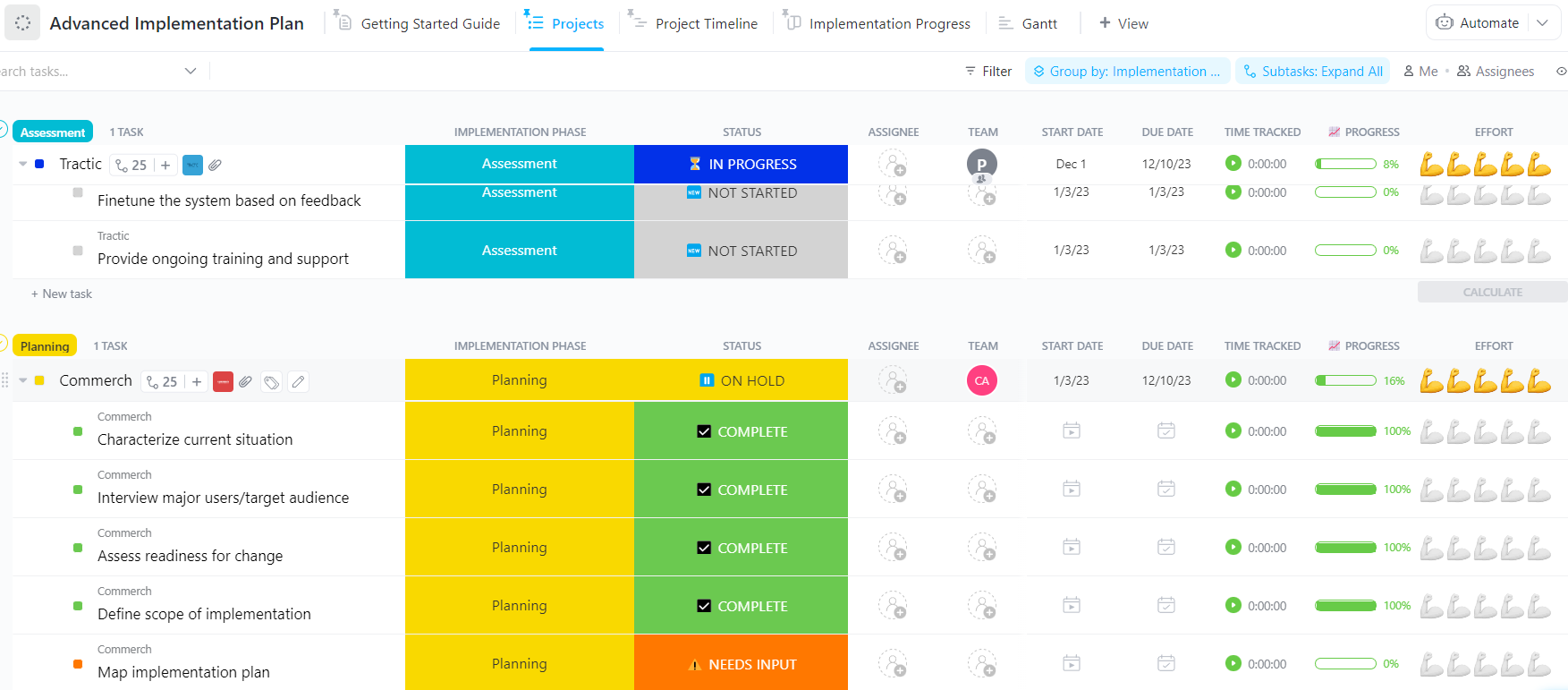 
This template allows easier timeline monitoring of activities for each project phase, ensuring all tasks and details are completed and documented.