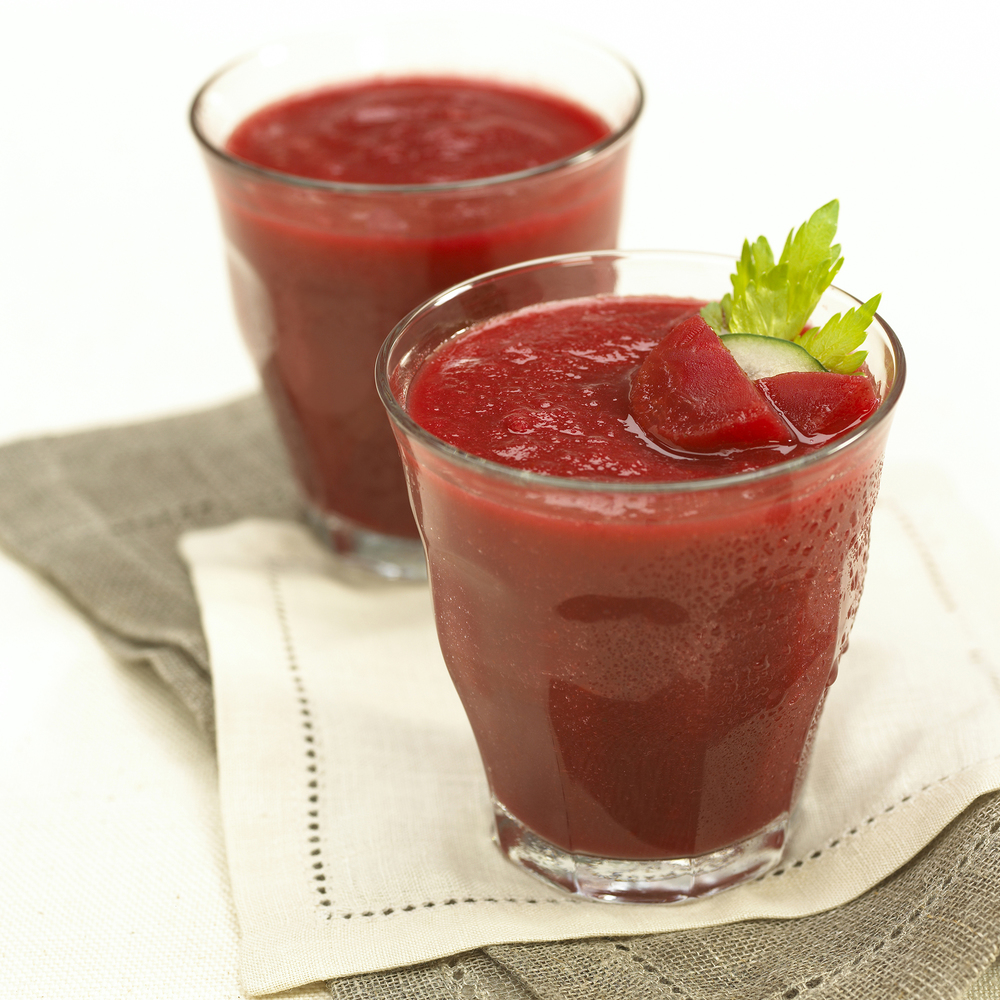 Beet Gazpacho in a Glass