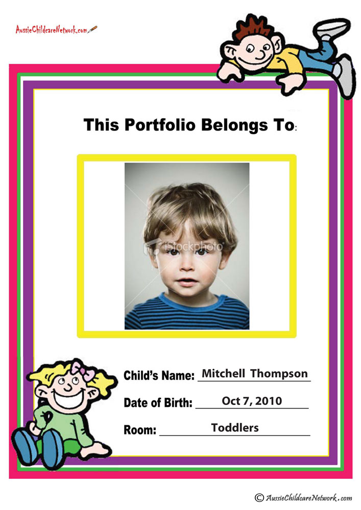 Portfolio Cover Page Template For Preschool