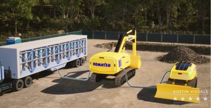 Komatsu – Electric Excavator 3D Animation – Video 2