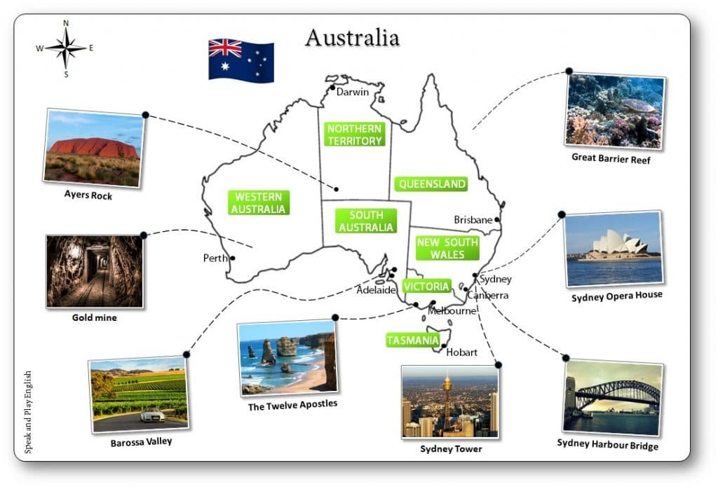 australie carte touristique