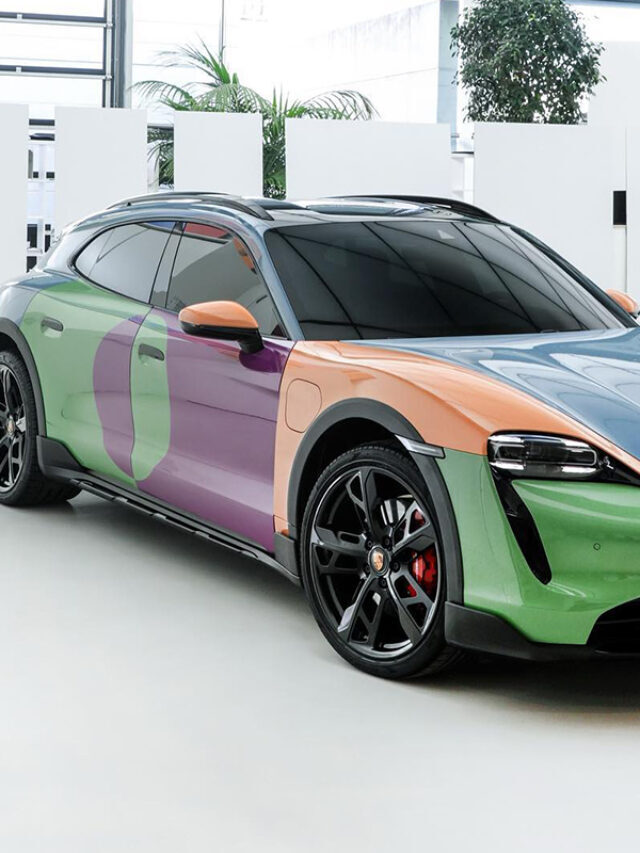 Vibrant Harlequin 2022 Porsche Taycan 4 Cross Turismo