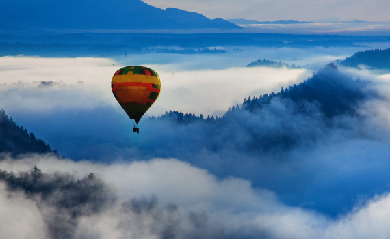 Hot air balloon in the sky