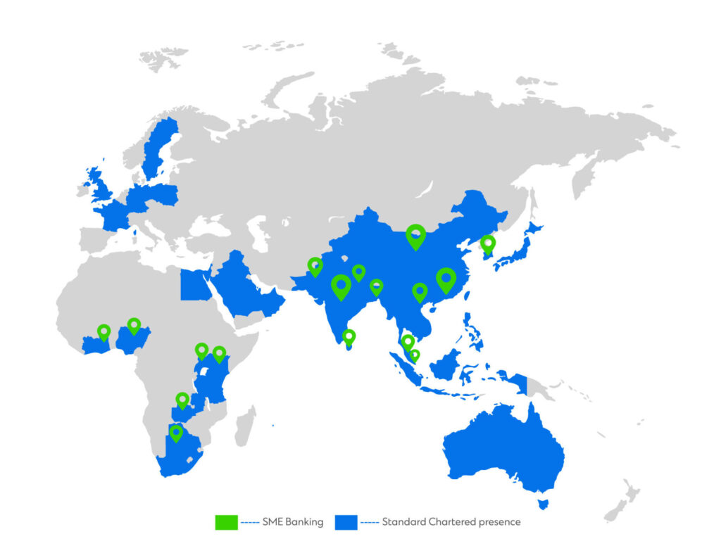 SME Banking: Global presence map