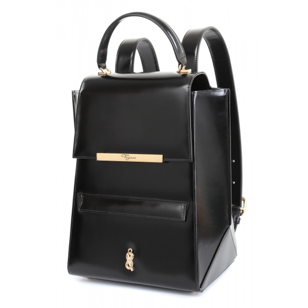 Maison Fagiano - Box Calf - Black - Artisan Backpack Bag - The New Sport Exclusive Collection - Luxury - Handmade in Italy