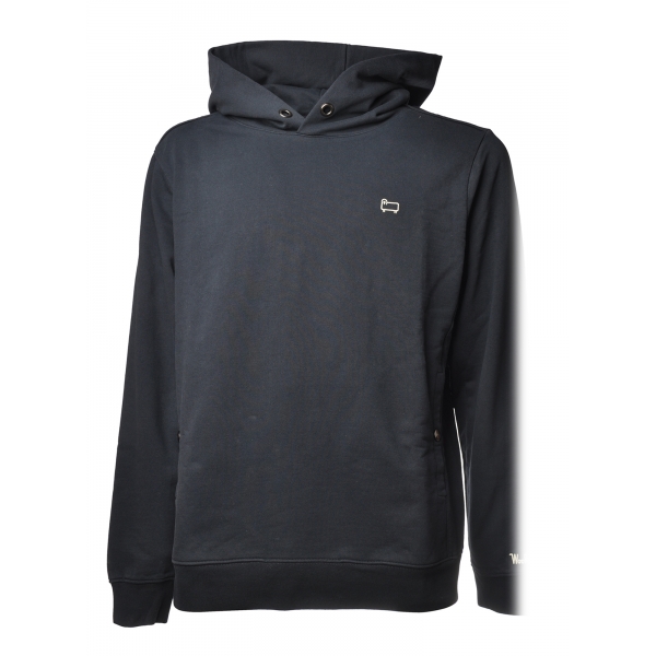 Woolrich - Hooded Sweatshirt with Logo - Blue - Luxury Exclusive Collection