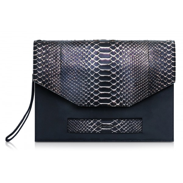 Ammoment - Python in Pepite Rose - Leather Pete Clutch Bag