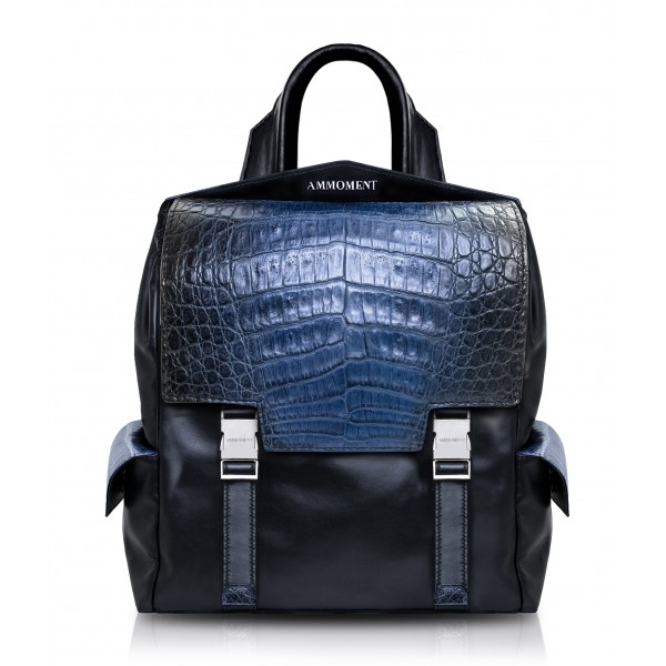 Ammoment - Caiman in Degrade Navy-Black - Leather Zane Small Backpack