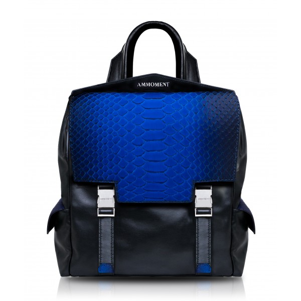 Ammoment - Python in Petale Blue - Leather Zane Small Backpack