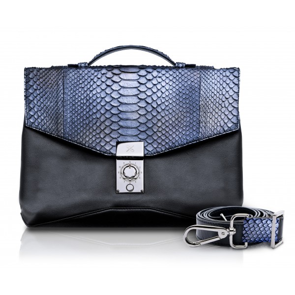 Ammoment - Python in Calcite Grey - Leather Briefcase -  Orion Business Bag