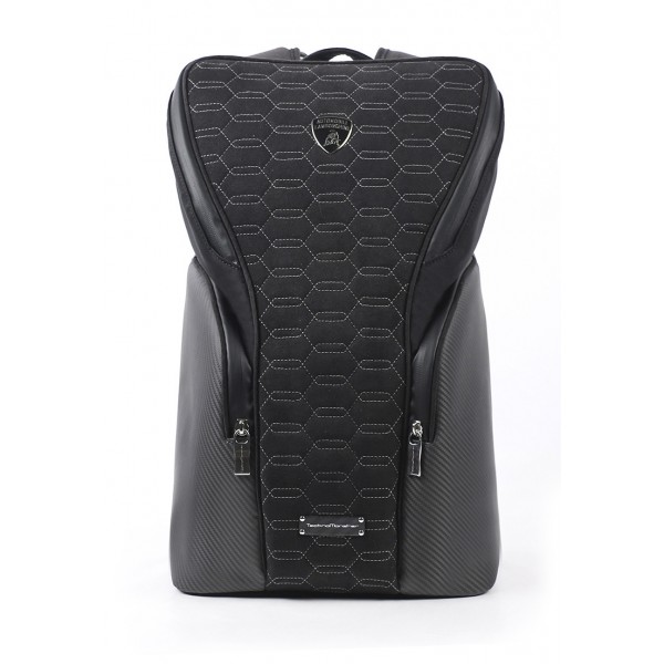 TecknoMonster - Automobili Lamborghini - Zangolo Backpack in Carbon Fiber and Alcantara® - Black Carpet Collection