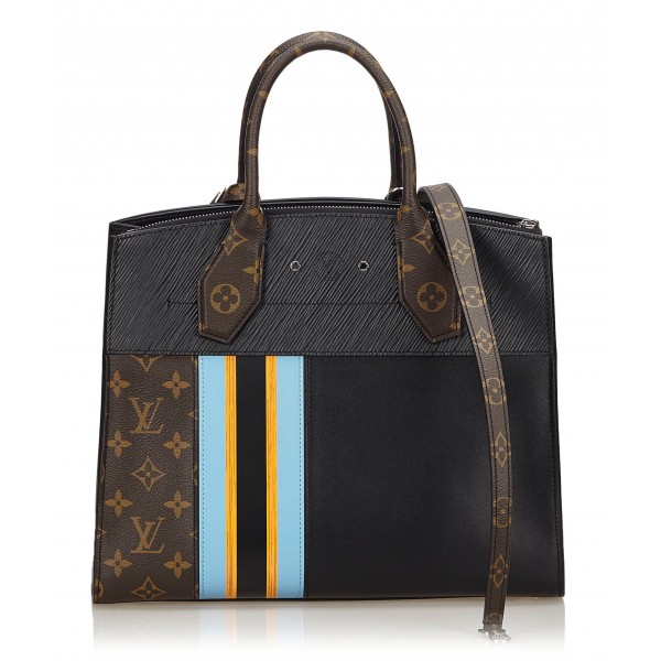 Louis Vuitton Vintage - City Steamer MM Bag - Black - Canvas Leather Calf Handbag - Luxury High Quality