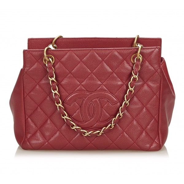 Chanel Vintage - Caviar Petit Timeless Shopping Tote Bag - Red - Caviar Leather Handbag - Luxury High Quality