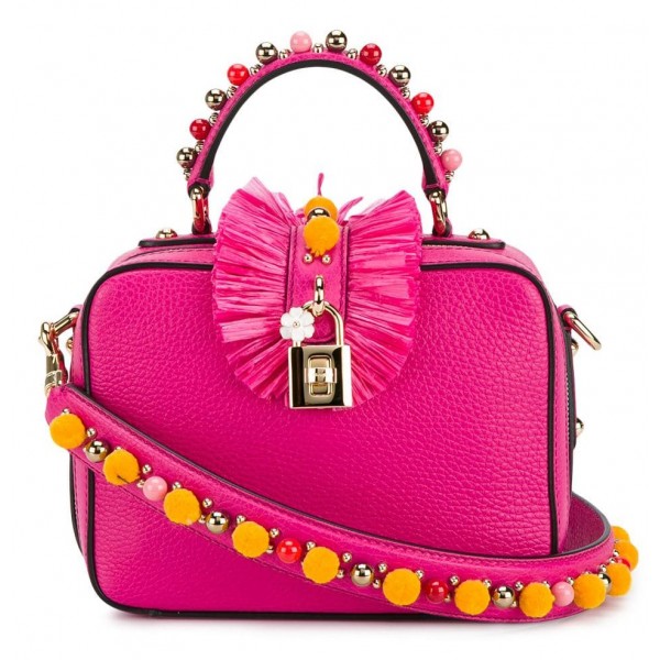 Dolce & Gabbana Vintage - Embellished Leather Box Satchel Bag - Pink - Leather and Calf Handbag - Luxury High Quality