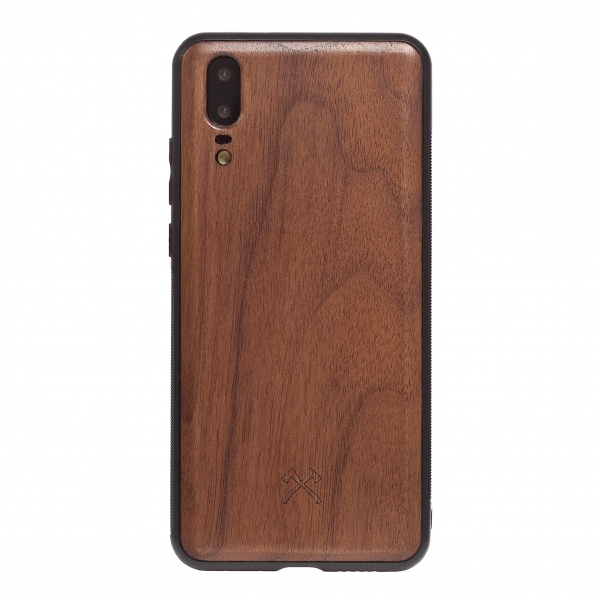 Woodcessories - Eco Bump - Cover in Legno di Noce - Nero - Huawei P20 - Cover in Legno - Eco Case - Collezione Bumper