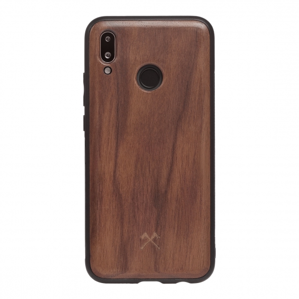 Woodcessories - Eco Bump - Cover in Legno di Noce - Nero - Huawei P20 Lite - Cover in Legno - Eco Case - Collezione Bumper