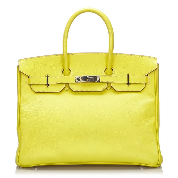 Hermès Vintage - Epsom Birkin 35 Bag - Yellow - Leather and Calf Handbag - Luxury High Quality