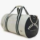 Fred Perry Classic Barrel Bag in Ecru and Night Green L7255 V11