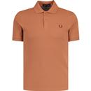 fred perry mens mod pique plain tennis polo tshirt cinnamon brown