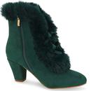 Lulu Hun Tatiana Faux Fur Trim Boots in Green