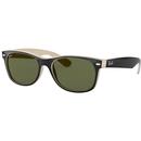 Ray-Ban New Wayfarer Sunglasses Black Cream 2-Tone