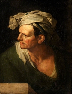 A Man in a Green Cloak with a White Turban by possibly French School