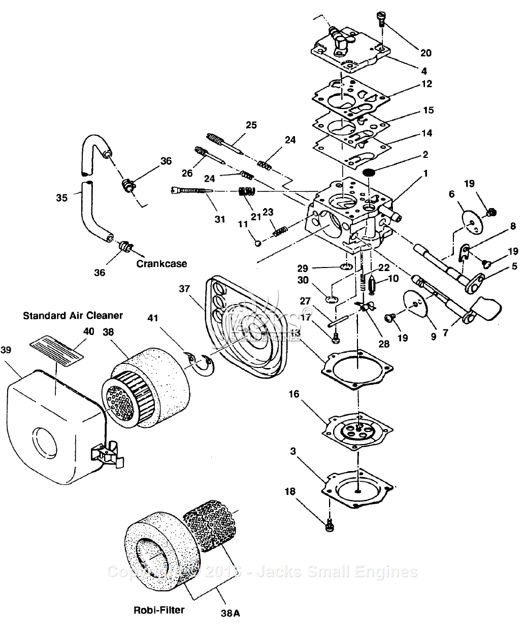 Robin/Subaru EC10 Rammer Parts Diagram for Diaphragm Carburetor/Air Cleaner