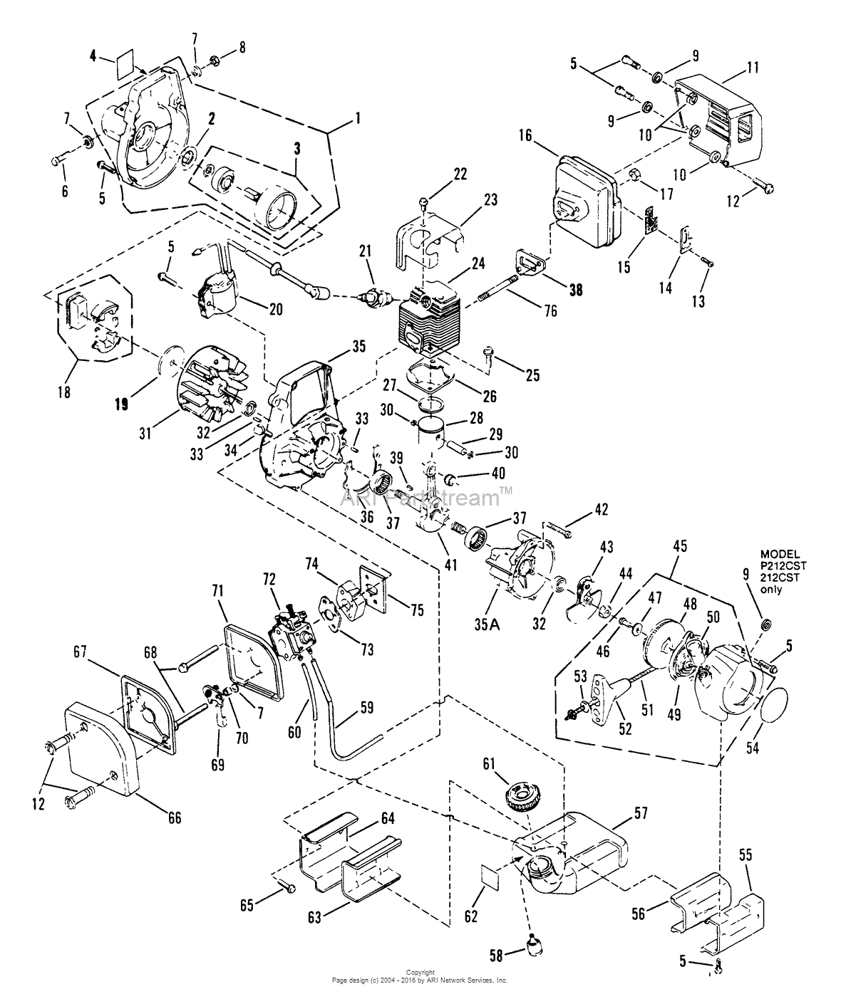 Snapper P212CST 21.2cc Curved Shaft Trimmer Series 2 Parts Diagram for ...