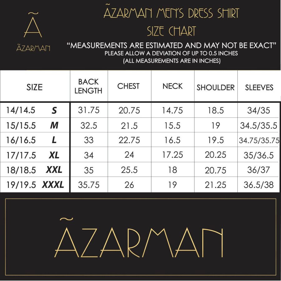 Men's Shirts Size Chart