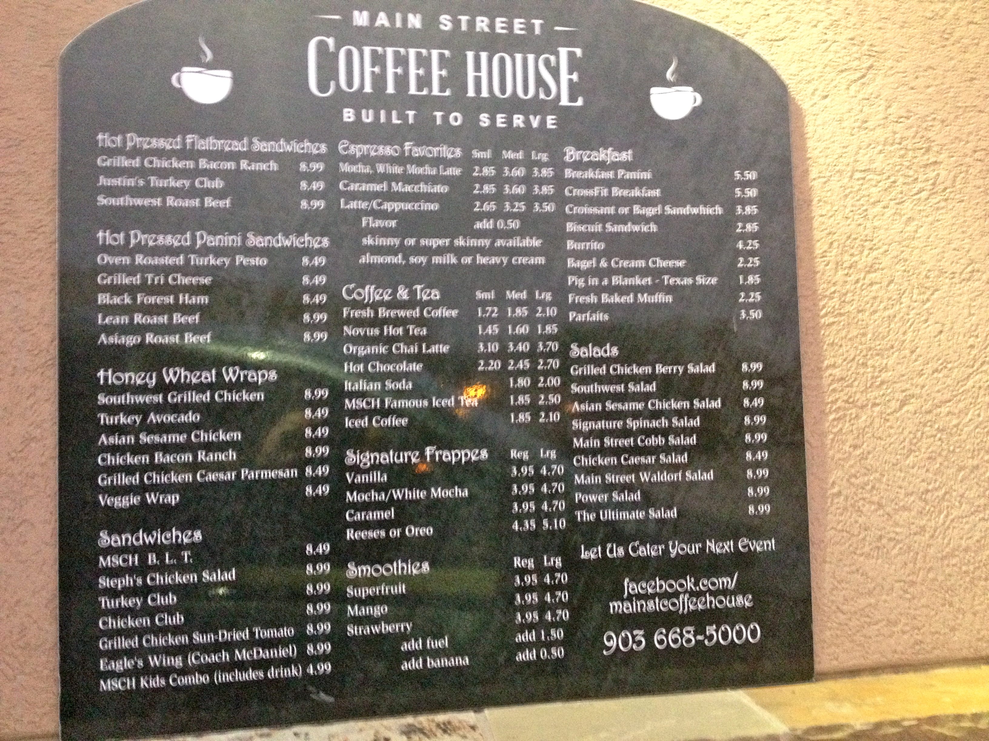 Coffee House Menu Ideas