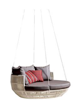 Apricot Hanging Daybed -Brown Wicker - QUICK SHIP