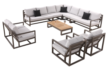 Tribeca 11 Seater Sectional with 2 Club Chairs and a Loveseat