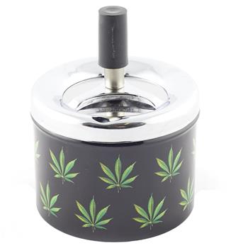  SPINNING MAGIC LEAF METAL ASHTRAY