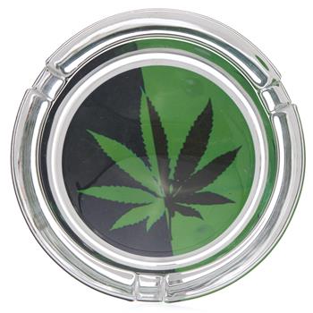  YIN YANG LEAF GLASS ASHTRAY