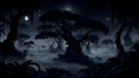 Moonlit Enchantment in the Mystical Forest wallpaper