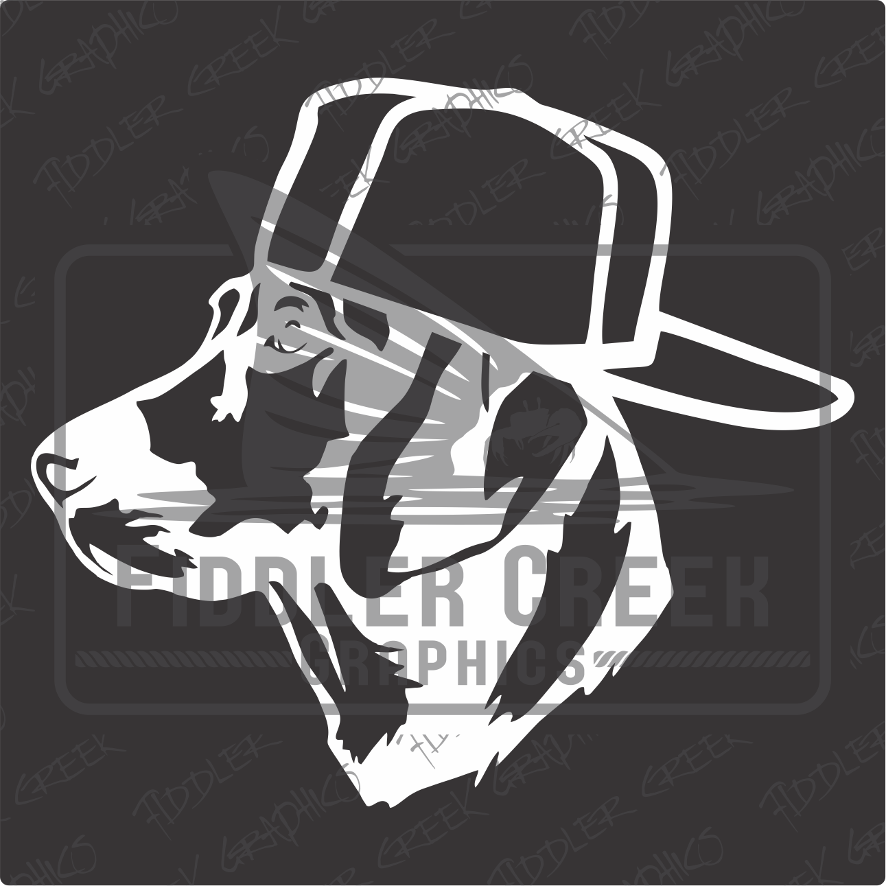 Hound Dog With Hat Decal | Bad Bass Designs