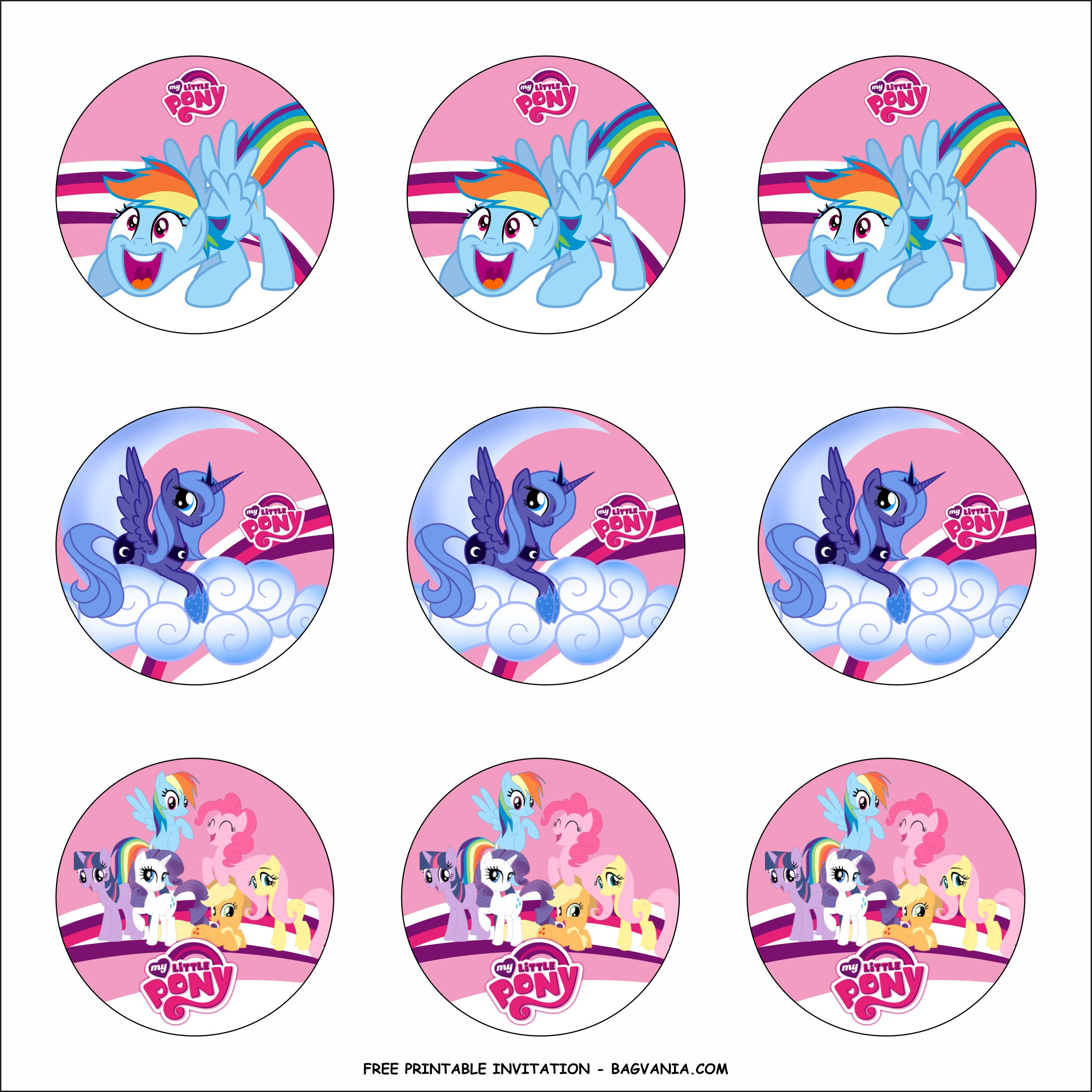 My Little Pony Cupcake Toppers Printable Printable Word