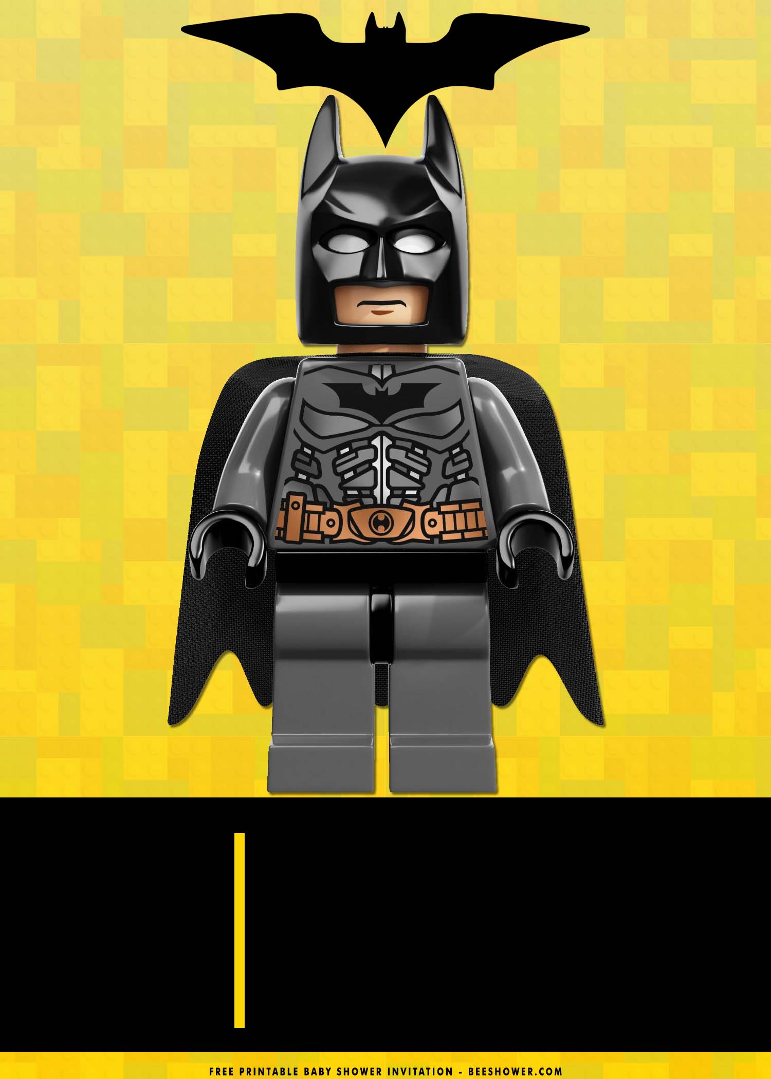 FREE Printable) – Lego Batman Baby Shower Invitation Templates | FREE  Printable Birthday Invitation Templates - Bagvania