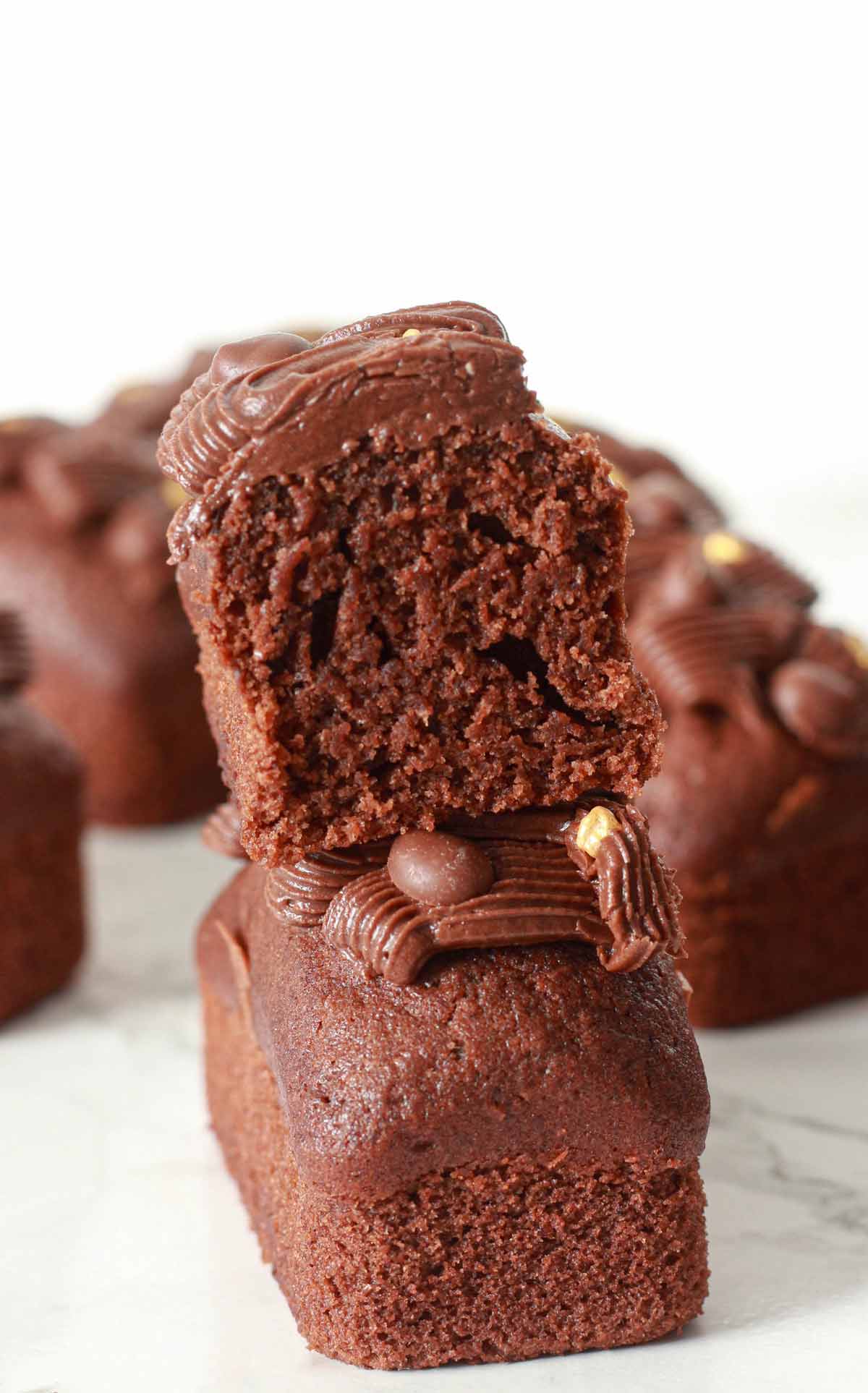 2 Mini Loaf Cakes Stacked On Top Of One Another