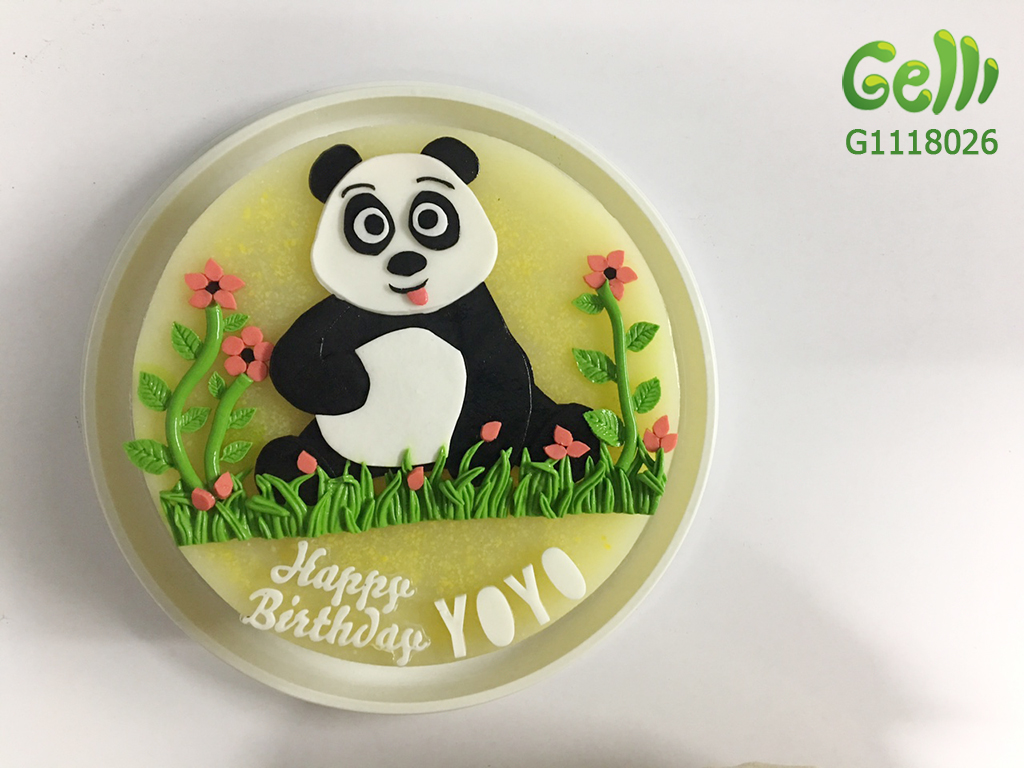 BÁNH SINH NHẬT RAU CÂU 2D GẤU PANDA CHO BÉ TRAI - GELLI – G1118026