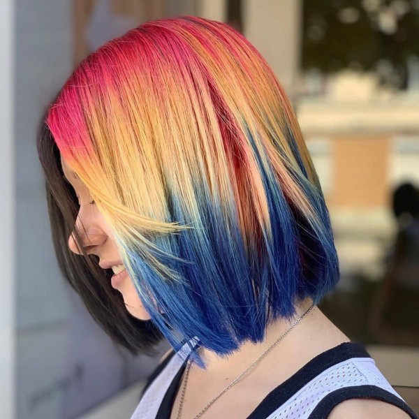 A cool bob haircut for teenagers.