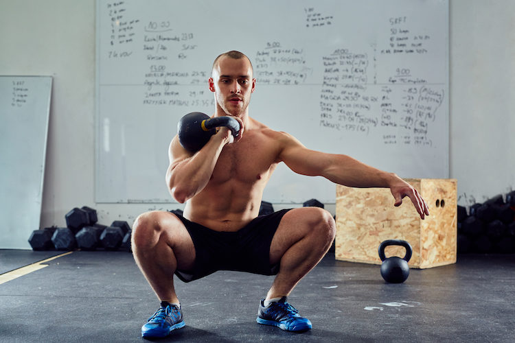 unilteral kettlebell squat