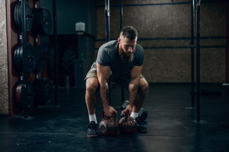 two kettlebells