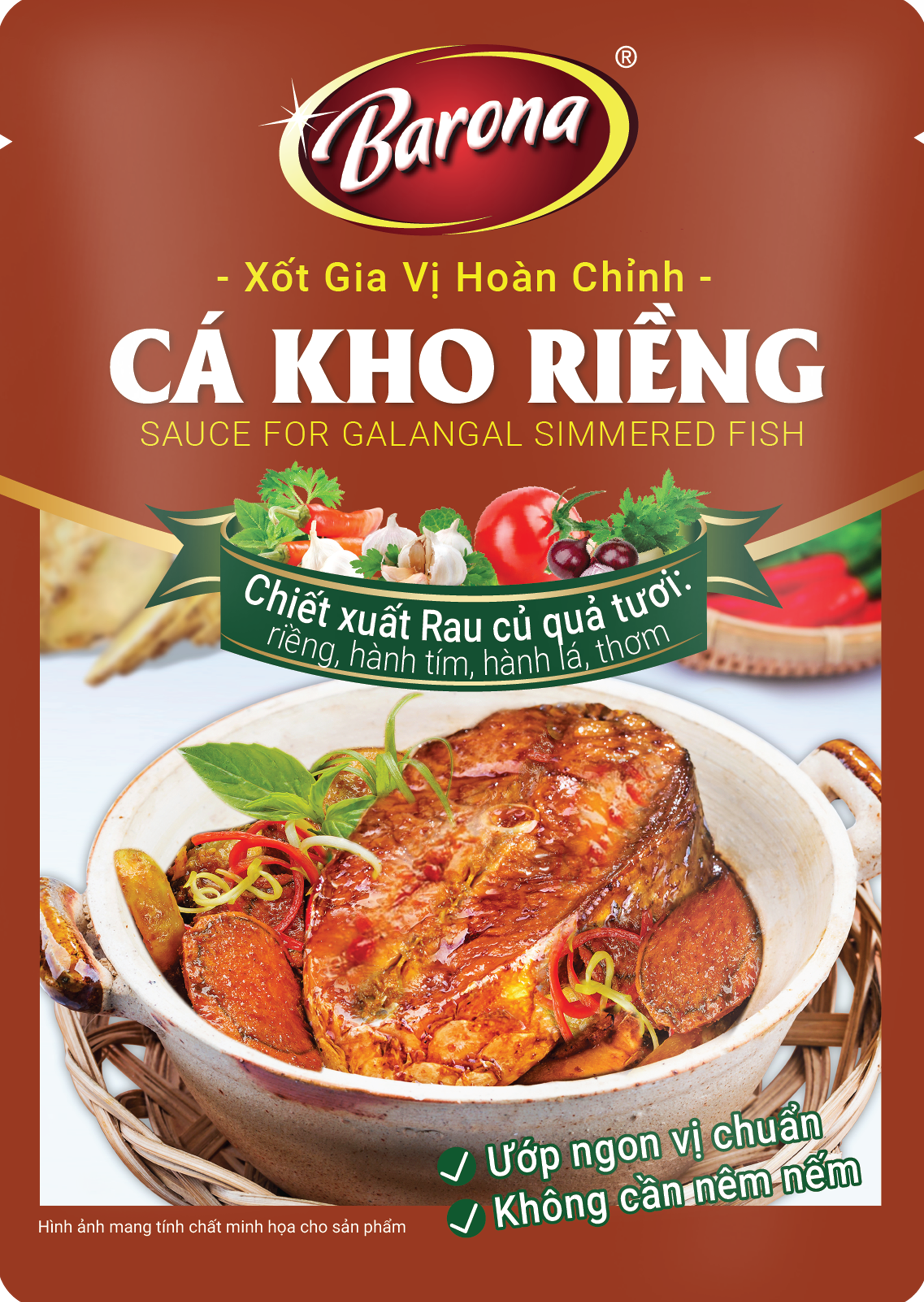 Xốt Gia Vị Hoàn Chỉnh Barona - Cá Kho Riềng