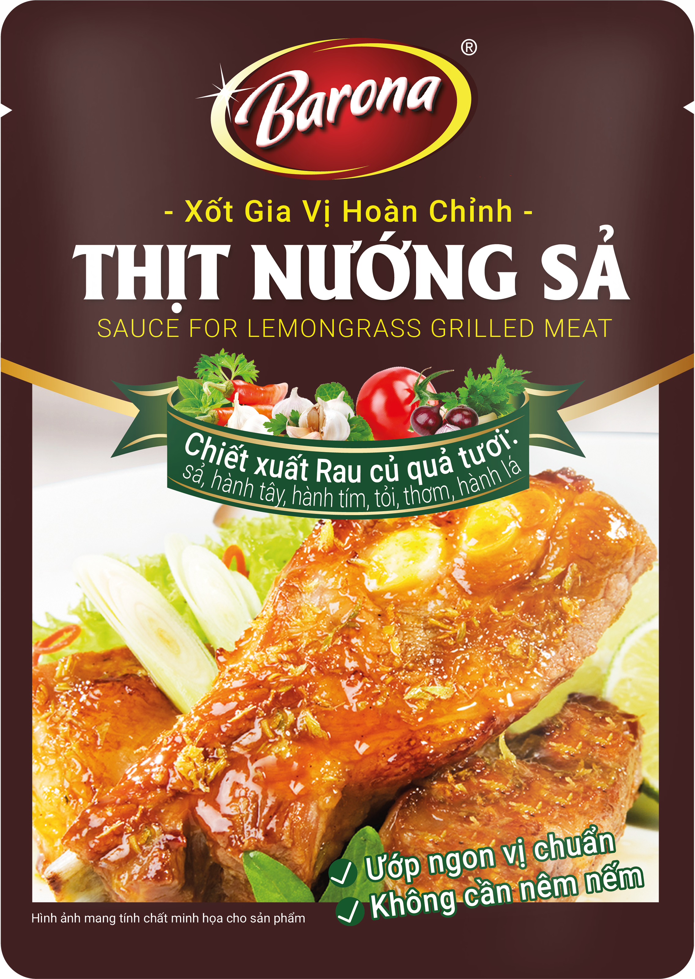 Xốt Gia Vị Hoàn Chỉnh Barona - Thịt Nướng Sả