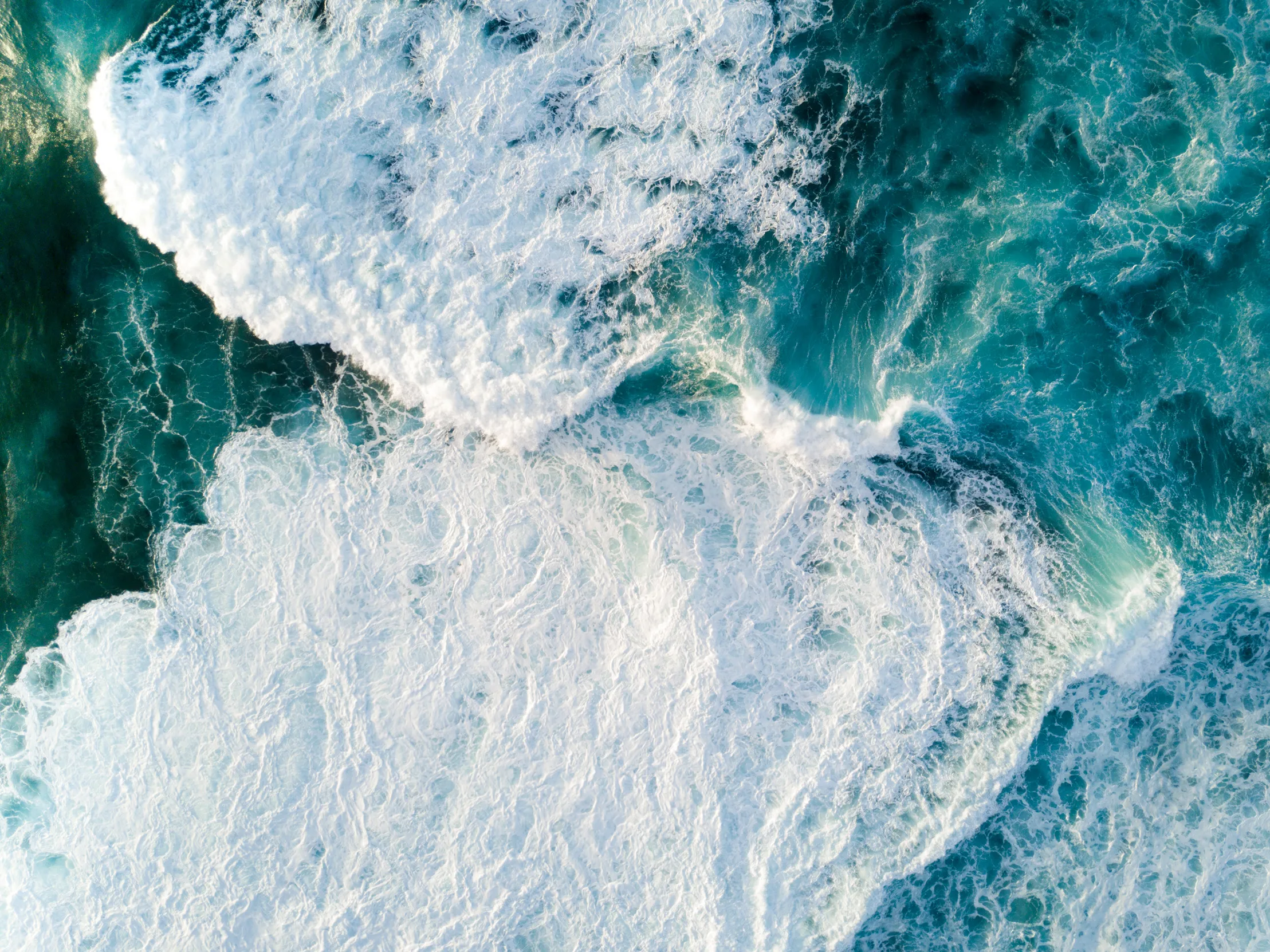 Bird's eye view of rough sea waves.